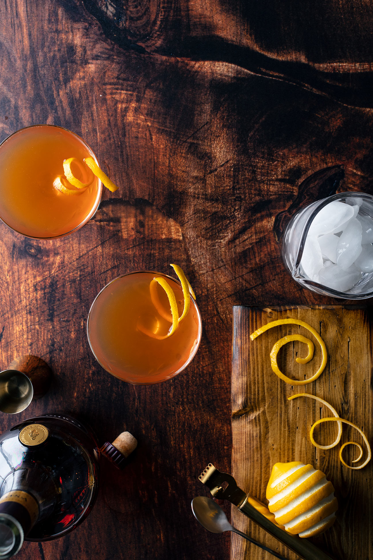 Black Feather Cocktail on Black Feather Food Photography Backdrop