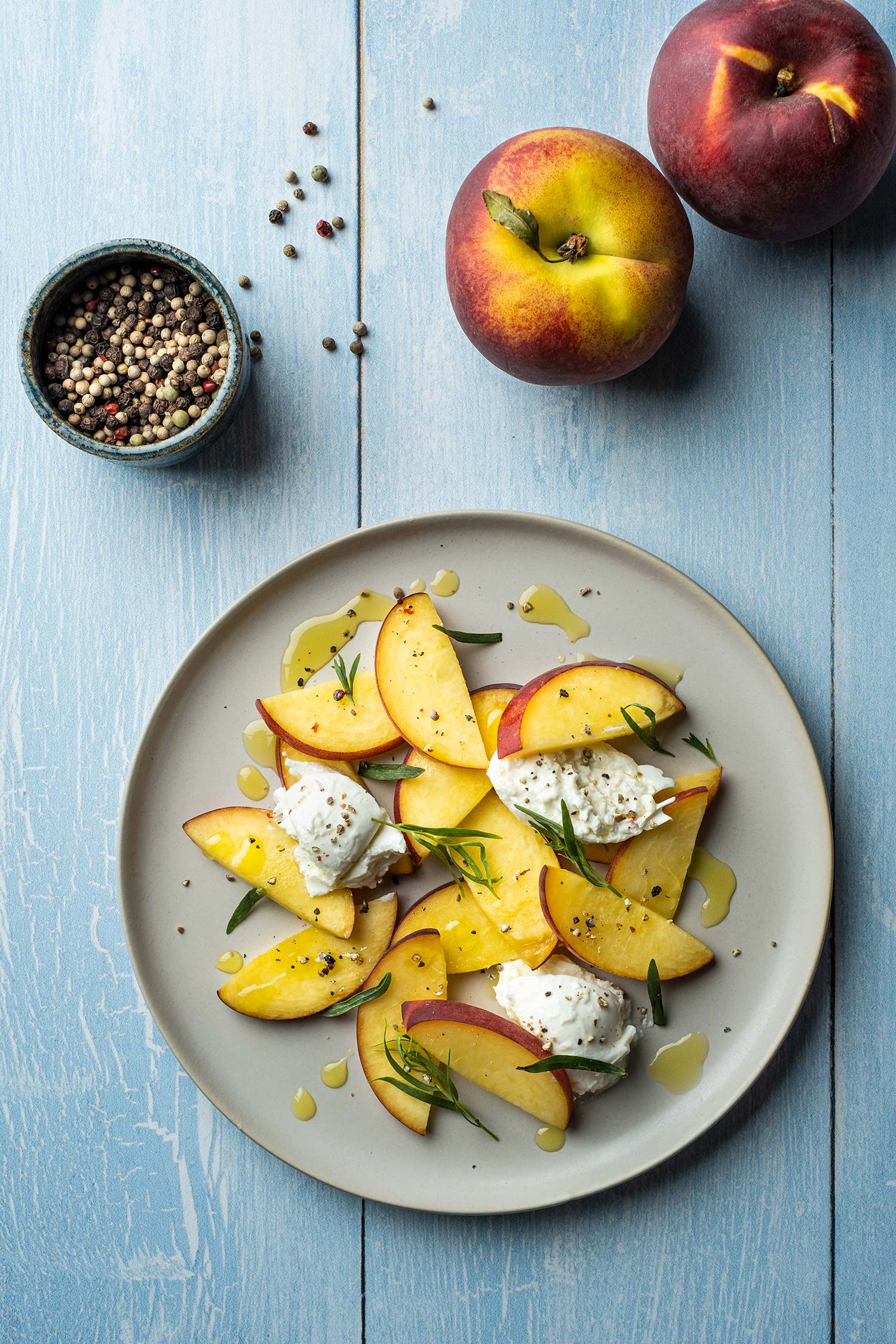 Peach And Cream on Food Photography Backdrop