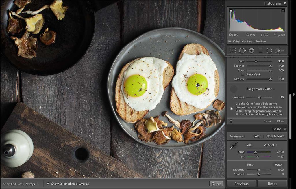 how to edit food photos using Lightroom Classic CC New Tool 