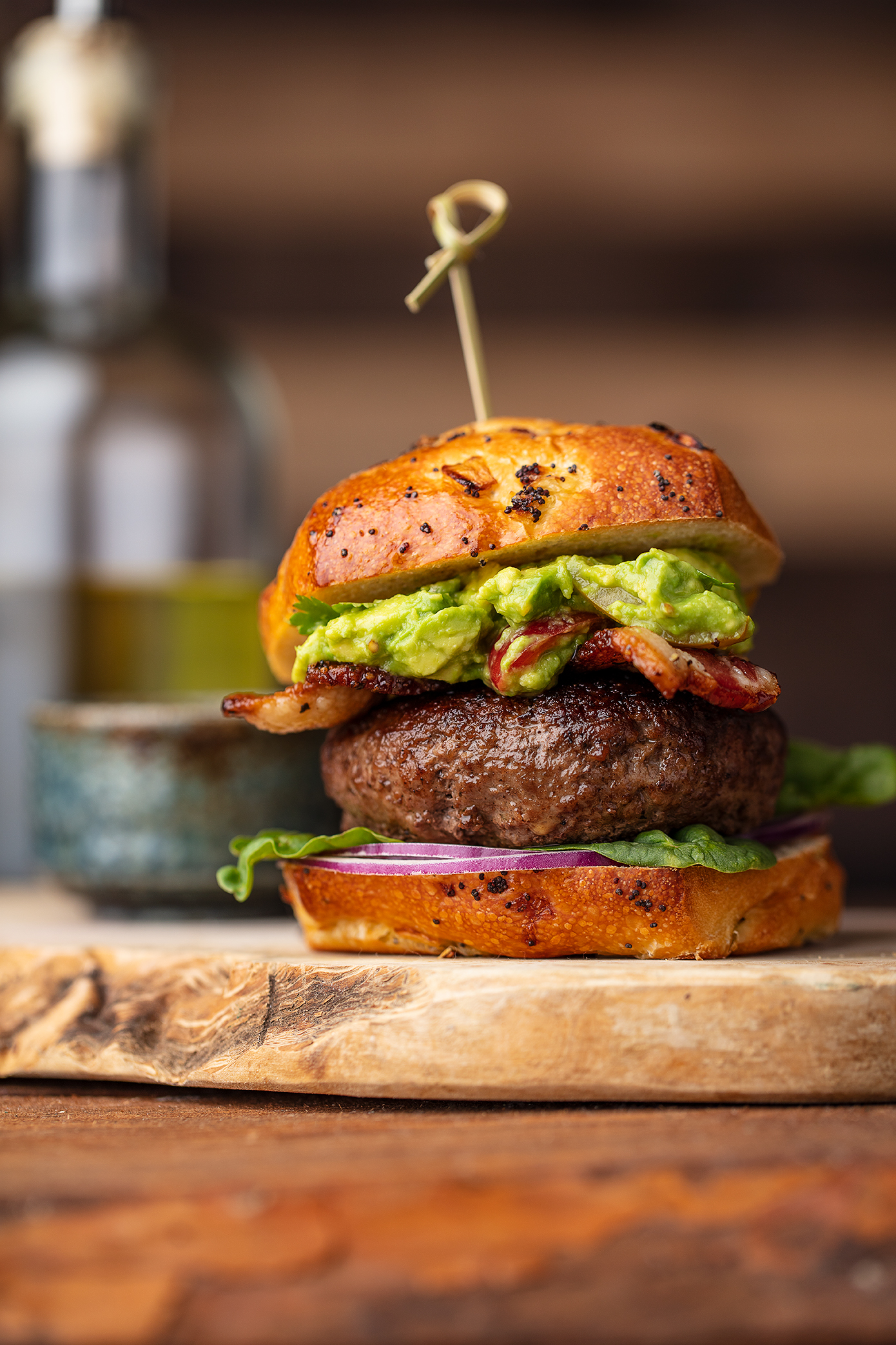 Guac Burger Canon 100mm the best lens for food photography